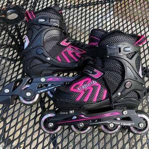 Childrens Adjustable Inline Skates ZPM SPORTS 64mm Lighted Wheels .